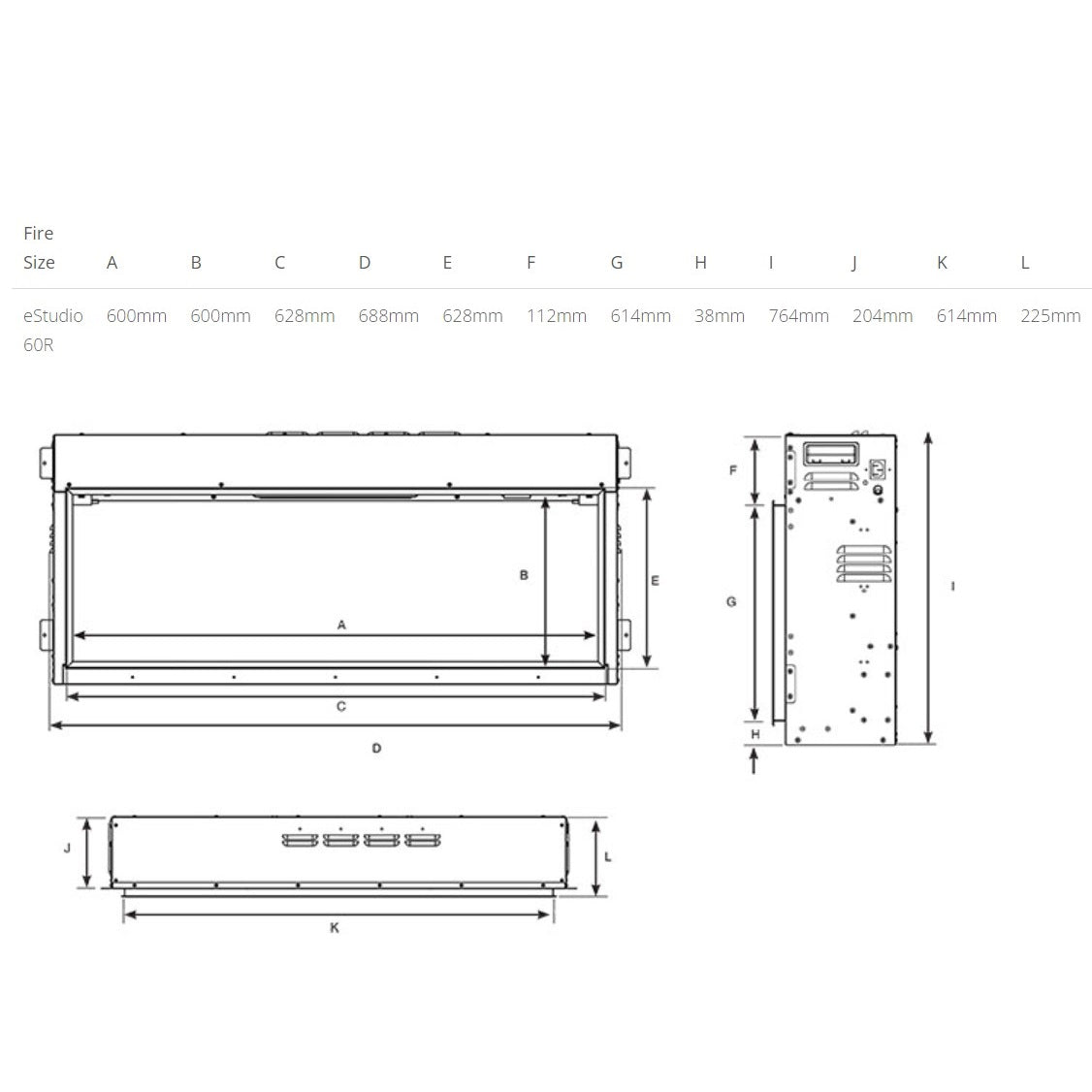Gazco eStudio 60R Electric Inset Fire - Showroom Exclusive