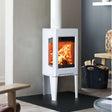 Jotul F163 Wood Burning Stove in White Enamel