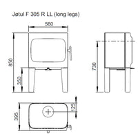 Jotul F305 Wood Burning Stove with Long Legs - White Enamel