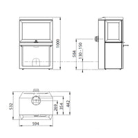 Jotul F520 3 Sided Wood Burning Stove - Freestanding