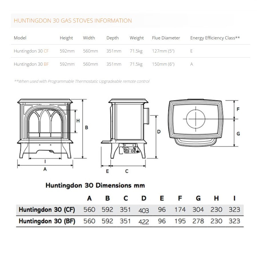 Gazco Huntingdon 30 Gas Stove - Balanced Flue