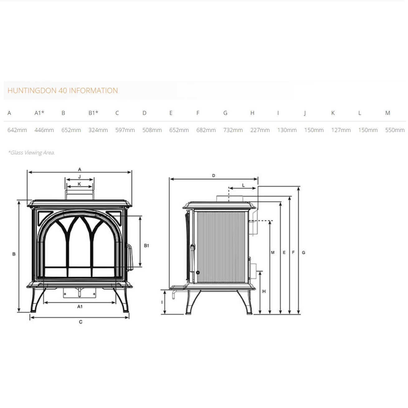Stovax Huntingdon 40 Eco Wood Burning Stove - Showroom Exclusive