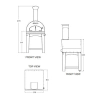 Bull BBQ Large Pizza Oven & Cart - Wood Fired