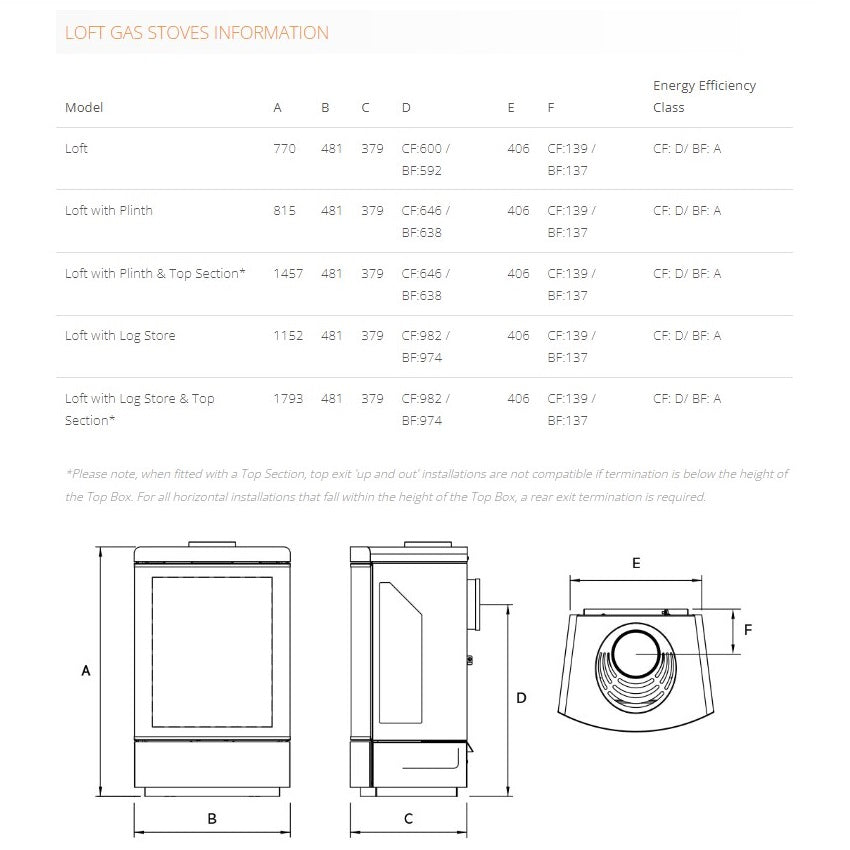 Gazco Loft Gas Stove - Balanced Flue