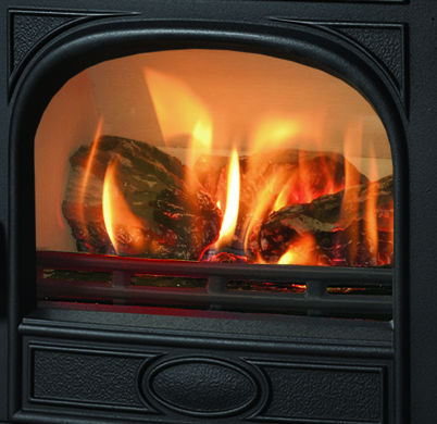 Dovre 280 Matt Black Cast Iron Natural Gas Stove - Conventional Flue
