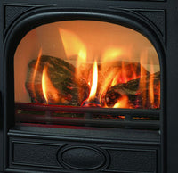 Dovre 280 Matt Black Cast Iron Natural Gas Stove - Conventional Flue
