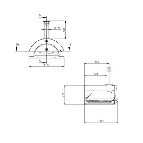 Clementi FAMILY Wood Fired Pizza Oven - 100x80cm