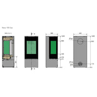 Rais Nexo 100 Gas Stove - Classic Steel Door