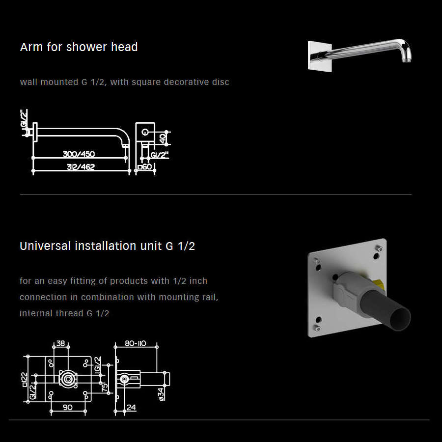 Keuco Showers - IXMO Set 10 Overhead Shower With Hand Shower Set & Square Rosette