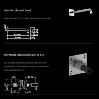 Keuco Showers - IXMO Set 10 Overhead Shower With Hand Shower Set & Square Rosette