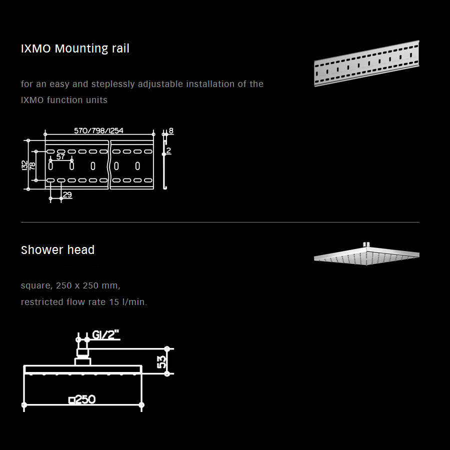 Keuco Showers - IXMO Set 10 Overhead Shower With Hand Shower Set & Square Rosette