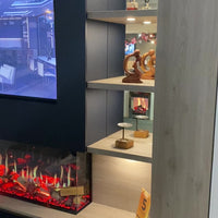 Gazco Onyx Fusion 150RW Electric Fire Presented in Morgen Contemporary Media Suite - Ex Display