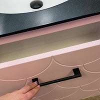 Vanity Hall Bathroom Vanity Unit in Pink including Corian Worktop and Basin - Ex Display