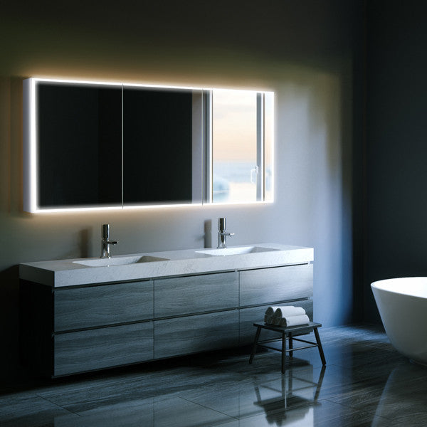 HIB Qubic LED Aluminium Cabinet With Integrated Charging Sockets
