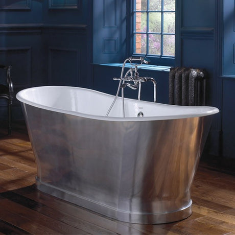 Imperial Radison Cast Iron Free Standing Bath Polished Aluminium Skirt