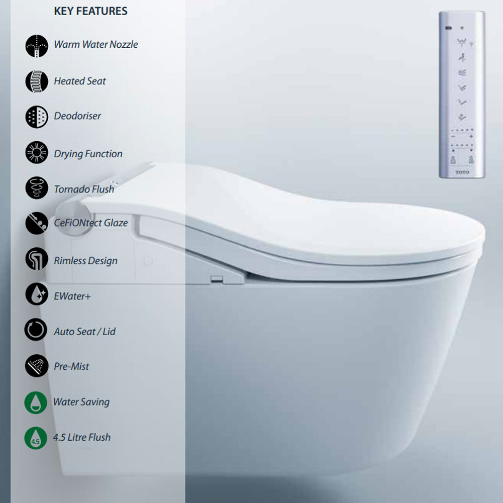 TOTO RW Washlet Smart Shower Toilet Bundle