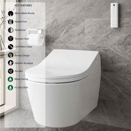 TOTO RX EWater+ Washlet Smart Shower Toilet Bundle