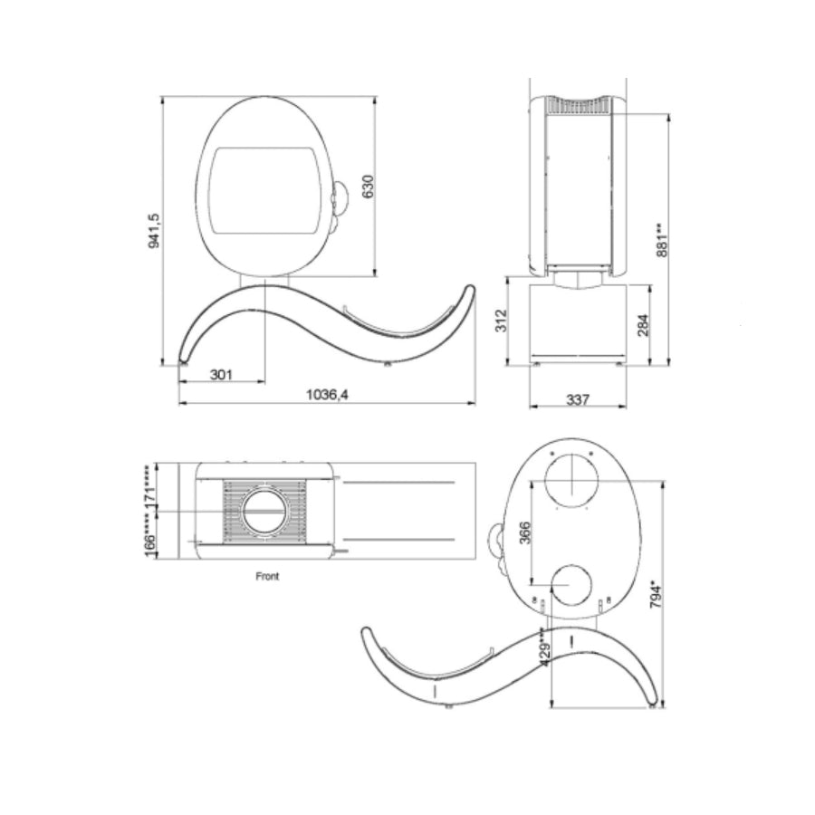 Scan 66-5 Wood Burning Stove With S-Shaped Stand