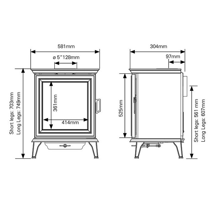 Stovax Sheraton 5 Wide Multi Fuel Stove