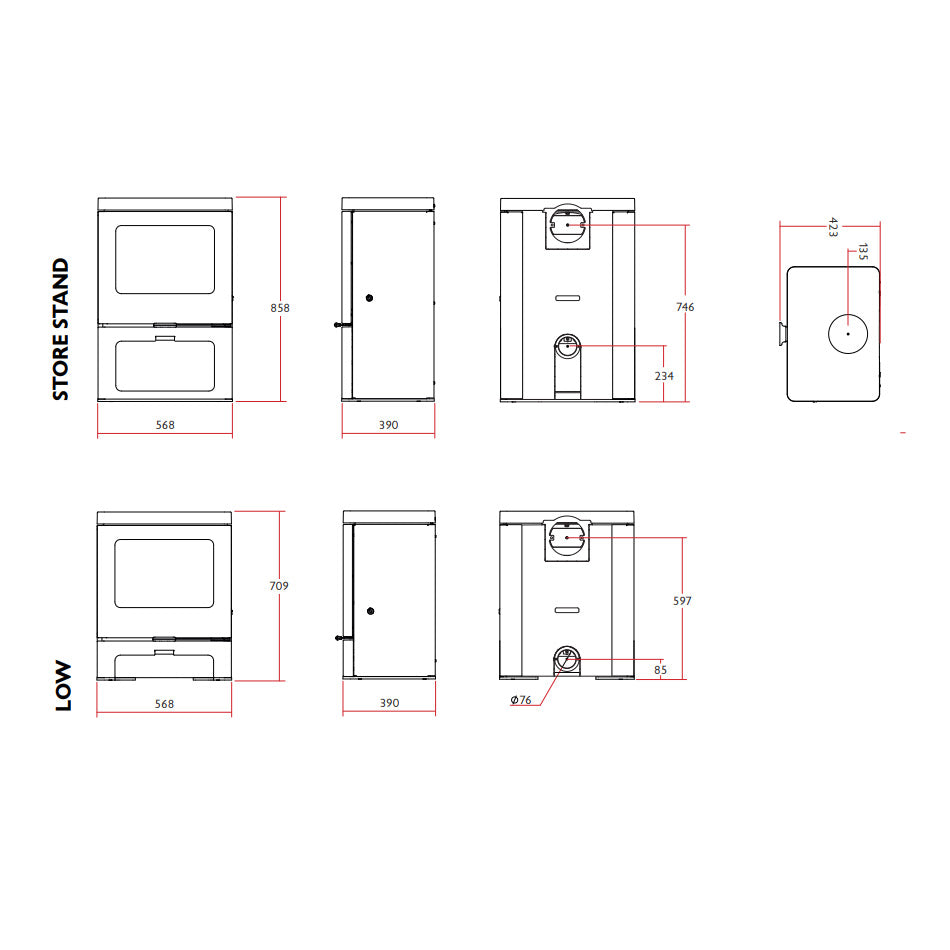 Charnwood Skye 7 Eco Multi Fuel Wood Burning Stove - 7kW - DEFRA Approved - EcoDesign Ready