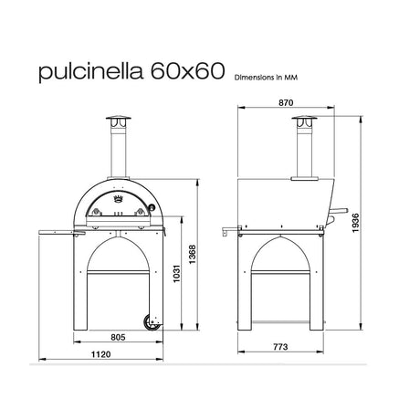 Clementi PULCINELLA Wood Fired Pizza Oven - Small (60x60cm)