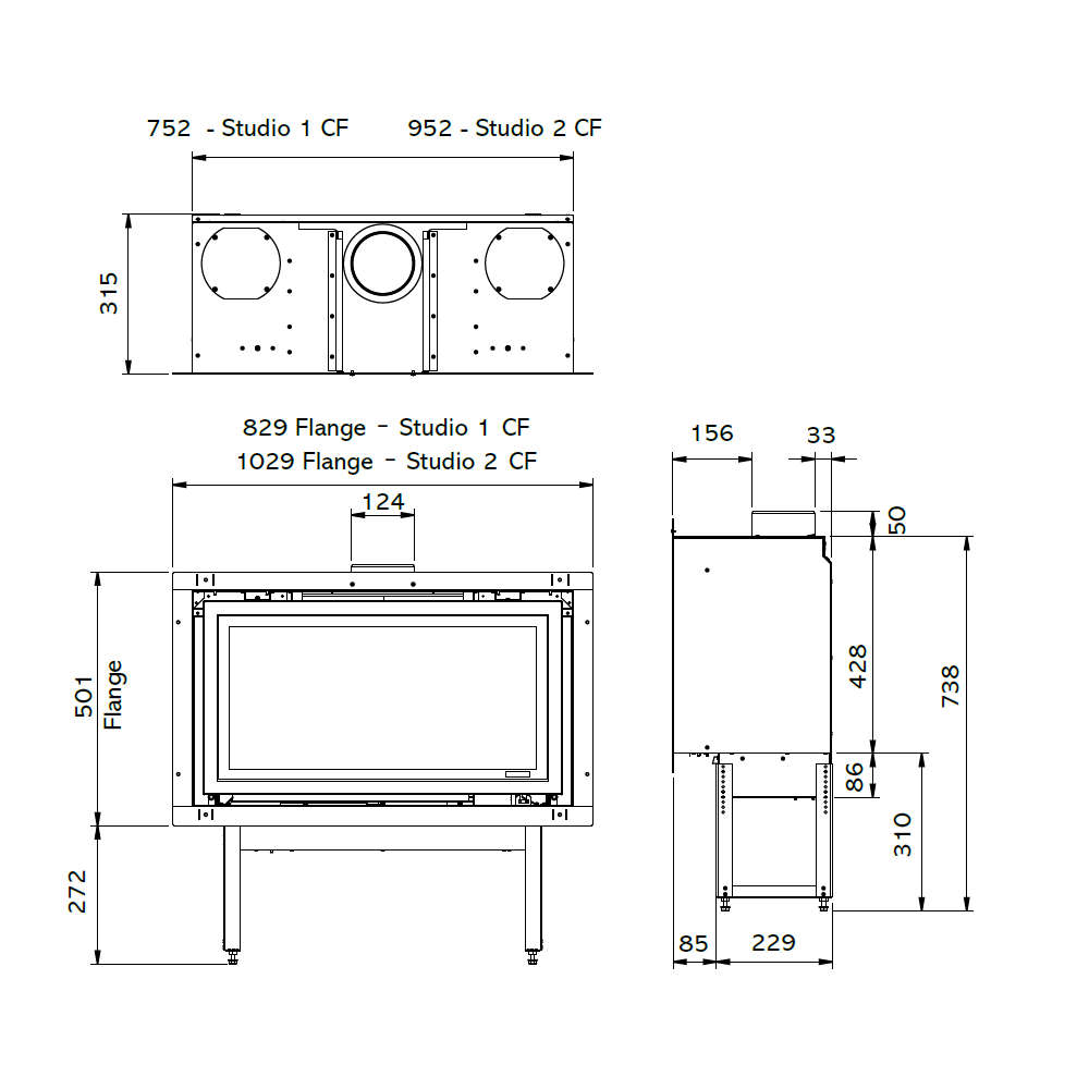 Studio 2 Conventional Flue Natural Gas