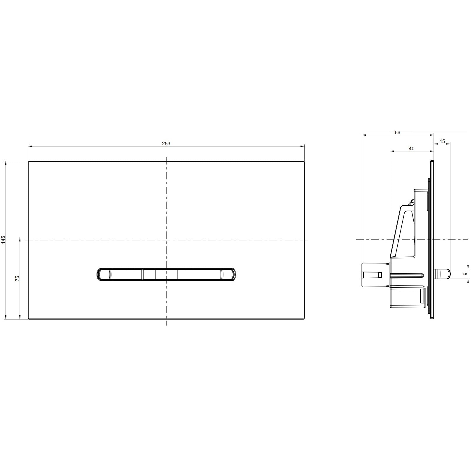Villeroy & Boch ViConnect Installation Systems Toilet Flush Plate - Glass -  Available in Various Colours