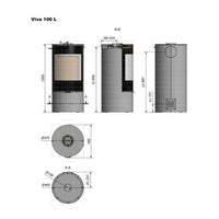 Rais Viva L 100 Classic Wood Burning Stove - Steel Framed Door With Glass Sides