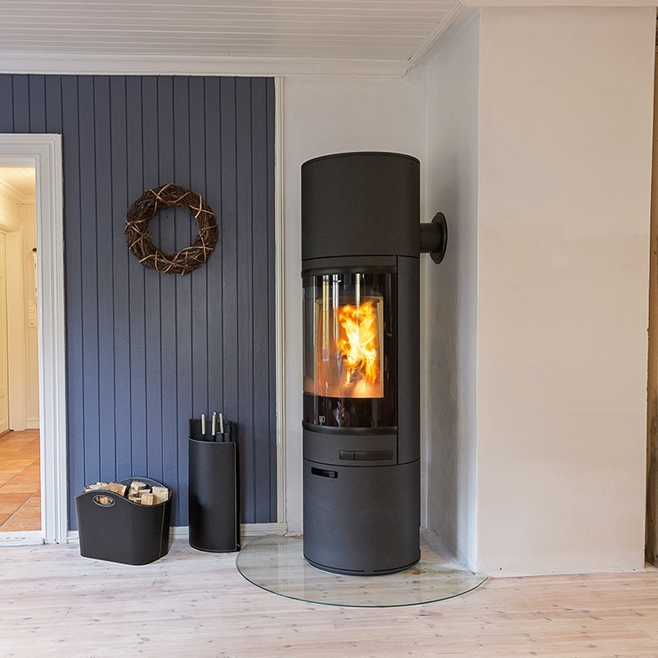 An image of Scan Maxi 85-3 Wood Burning Stove - Black With Black Trims
