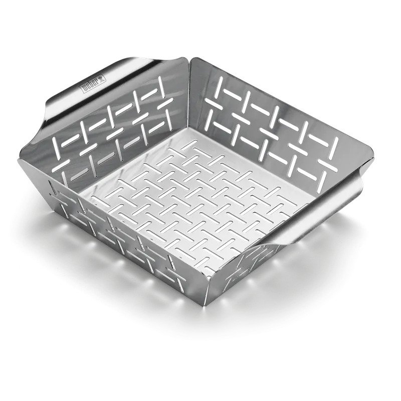 An image of Weber Deluxe Grilling Basket -Small stainless steel with high sides