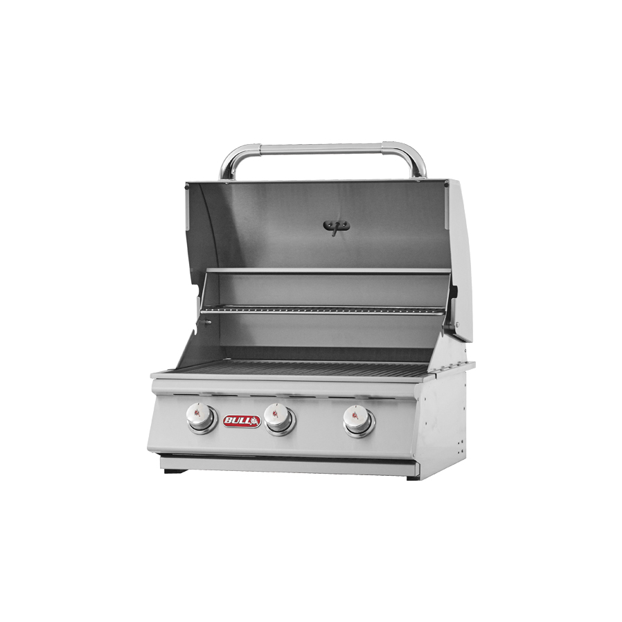 An image of Bull BBQ Component Steer Premium Built-in 3 Burner Gas BBQ Grill - Stainless Ste...