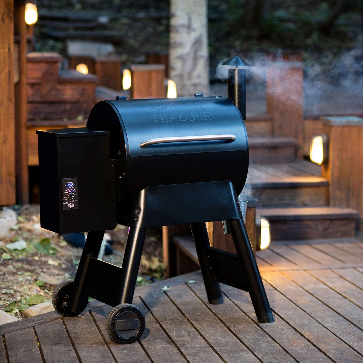 An image of Traeger Pro 22 Wood Pellet Smoker - 2 Bags of Pellets Included Free - Apple