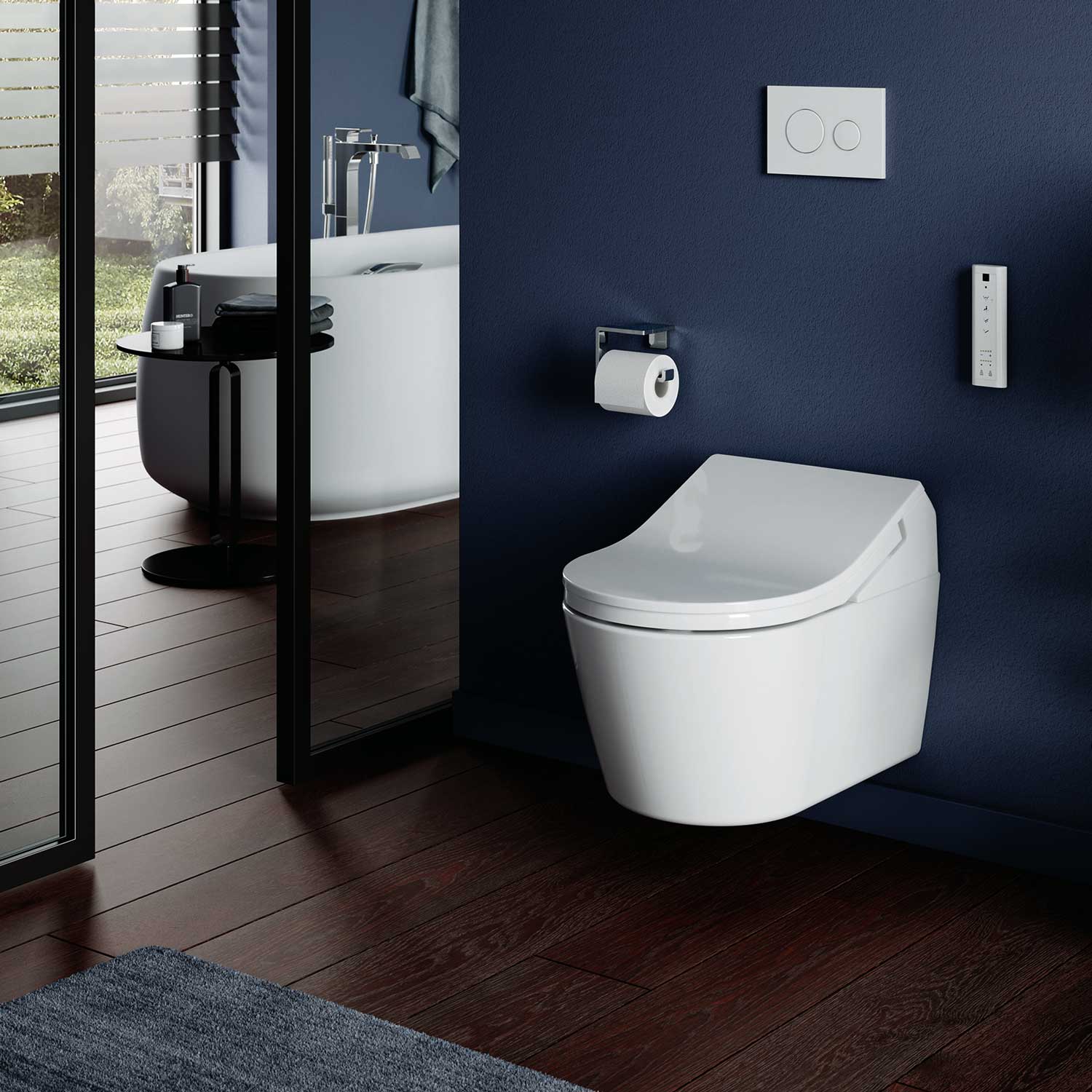 An image of TOTO RX EWater+ Washlet Smart Shower Toilet Bundle - No Frame and Flush Plate