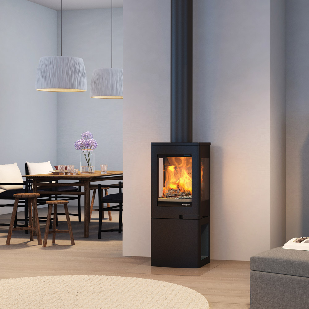 An image of Nordpeis Uno 2 Wood Burning Stove - EcoDesign Ready - Required