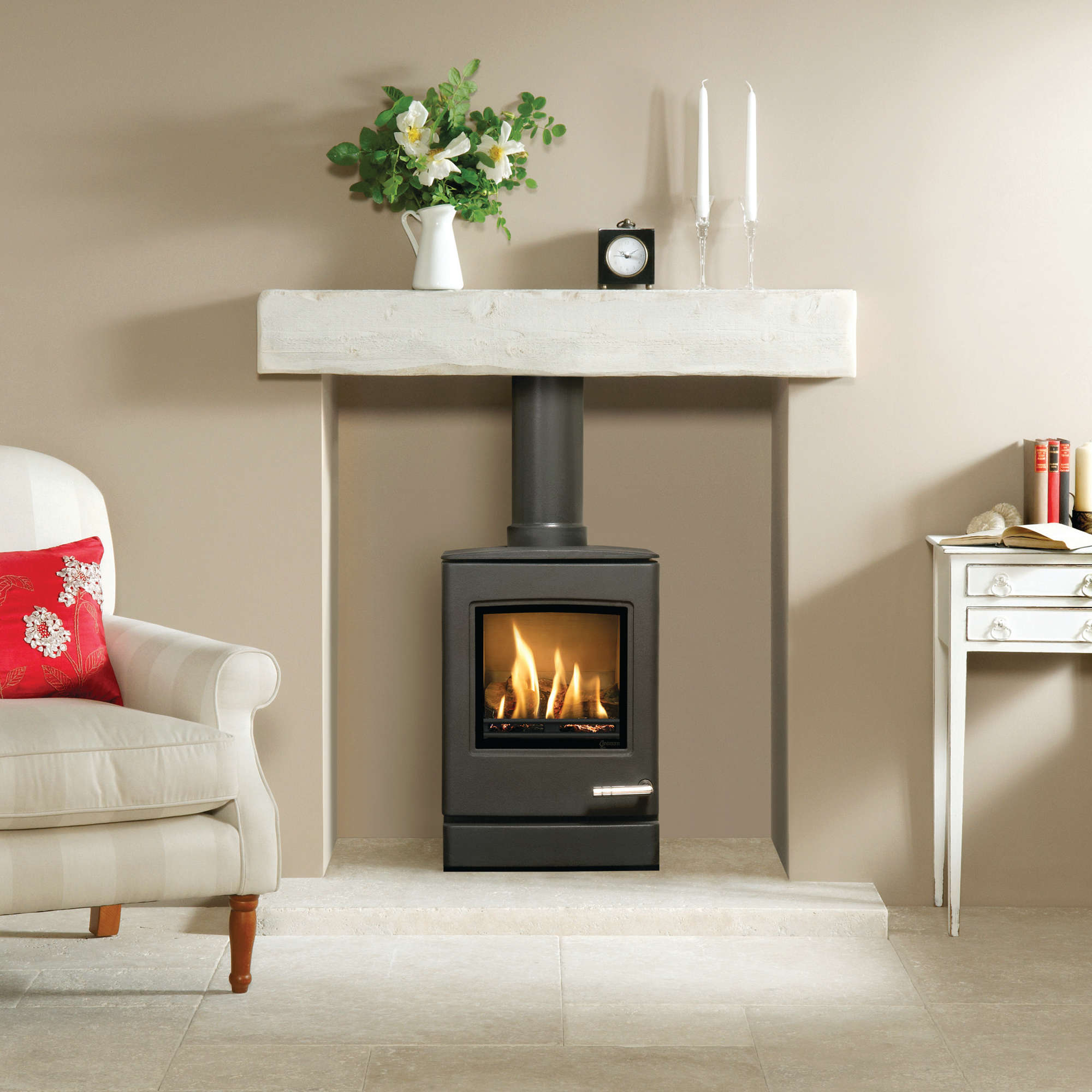 An image of Yeoman CL3 Gas Stove, Conventional Flue With Log Fuel Effect - Natural Gas - No ...