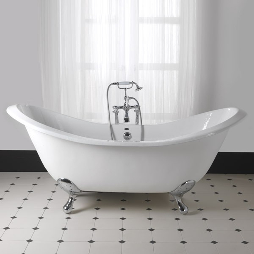 An image of Imperial Sheraton Cast Iron Free Standing Slipper Bath - Chrome