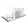 Keuco Edition 400 Double Holder with Crystal Glass Tumbler and Lotion Dispenser