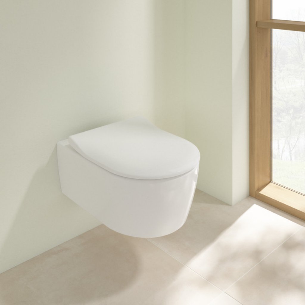 Villeroy & Boch Avento Combi-Pack, White Alpin, Wall-Mounted, SlimSeat