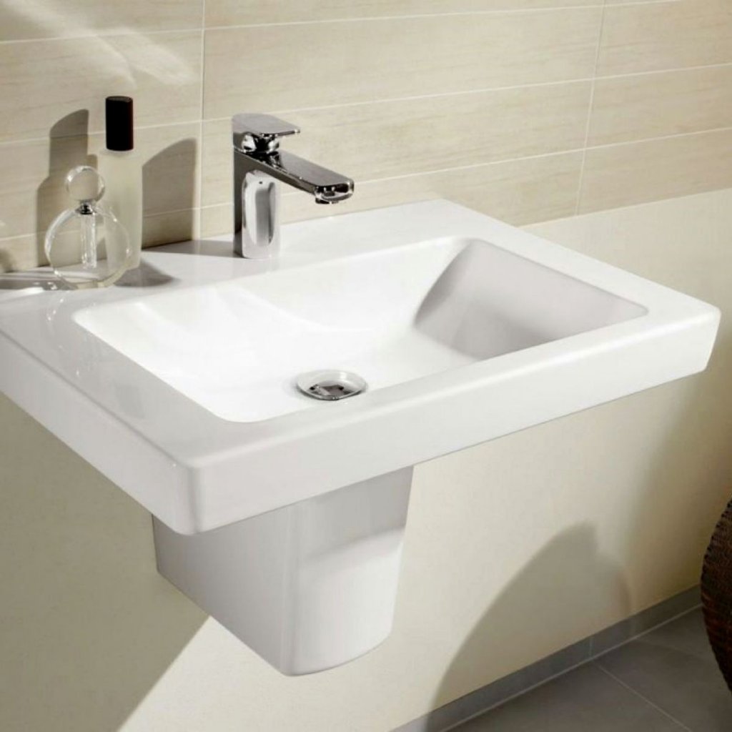 Villeroy & Boch Subway 2.0 450mm Hand Wash Basin & Pedestal Bundle