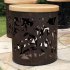 The Firepit Company Wildflower Carved Stool - For Indoor or Outdoor Use