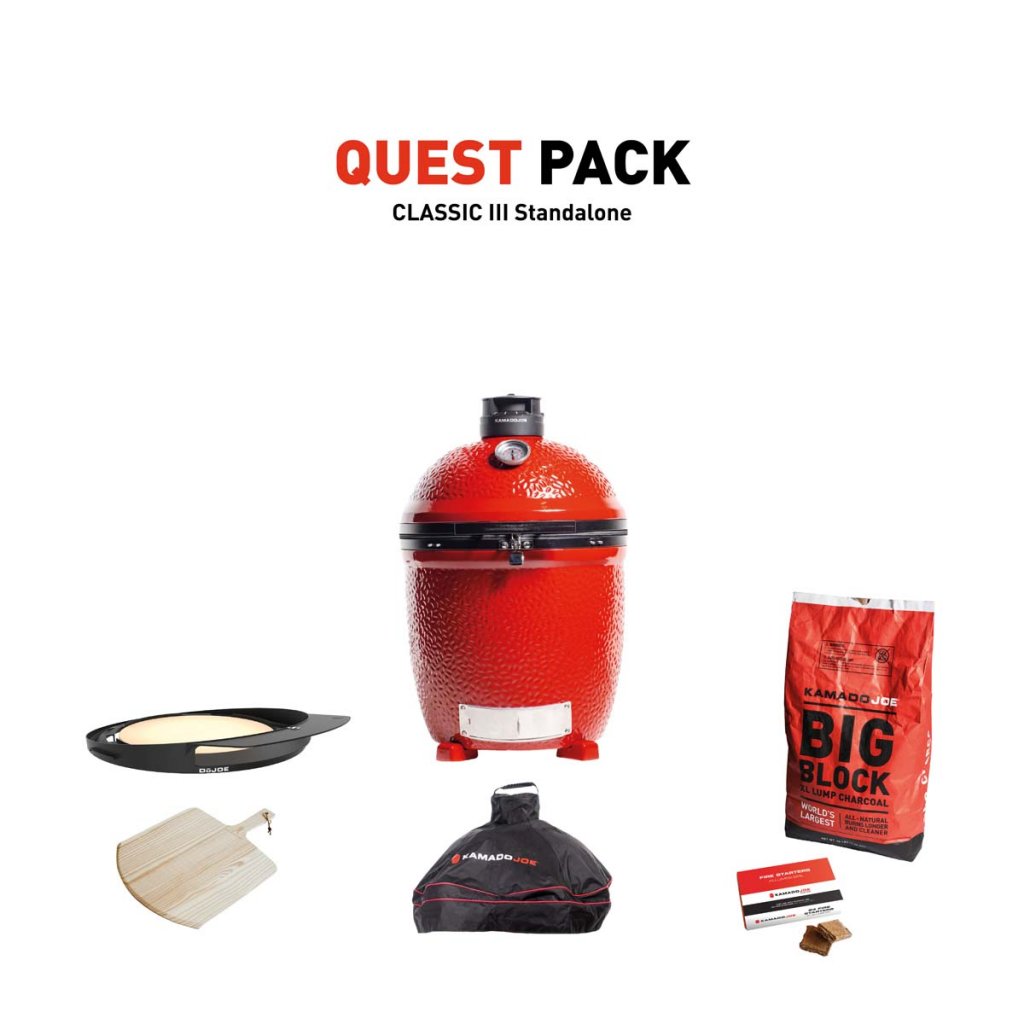 Kamado Joe Classic III Stand Alone Charcoal Grill With Quest Pack