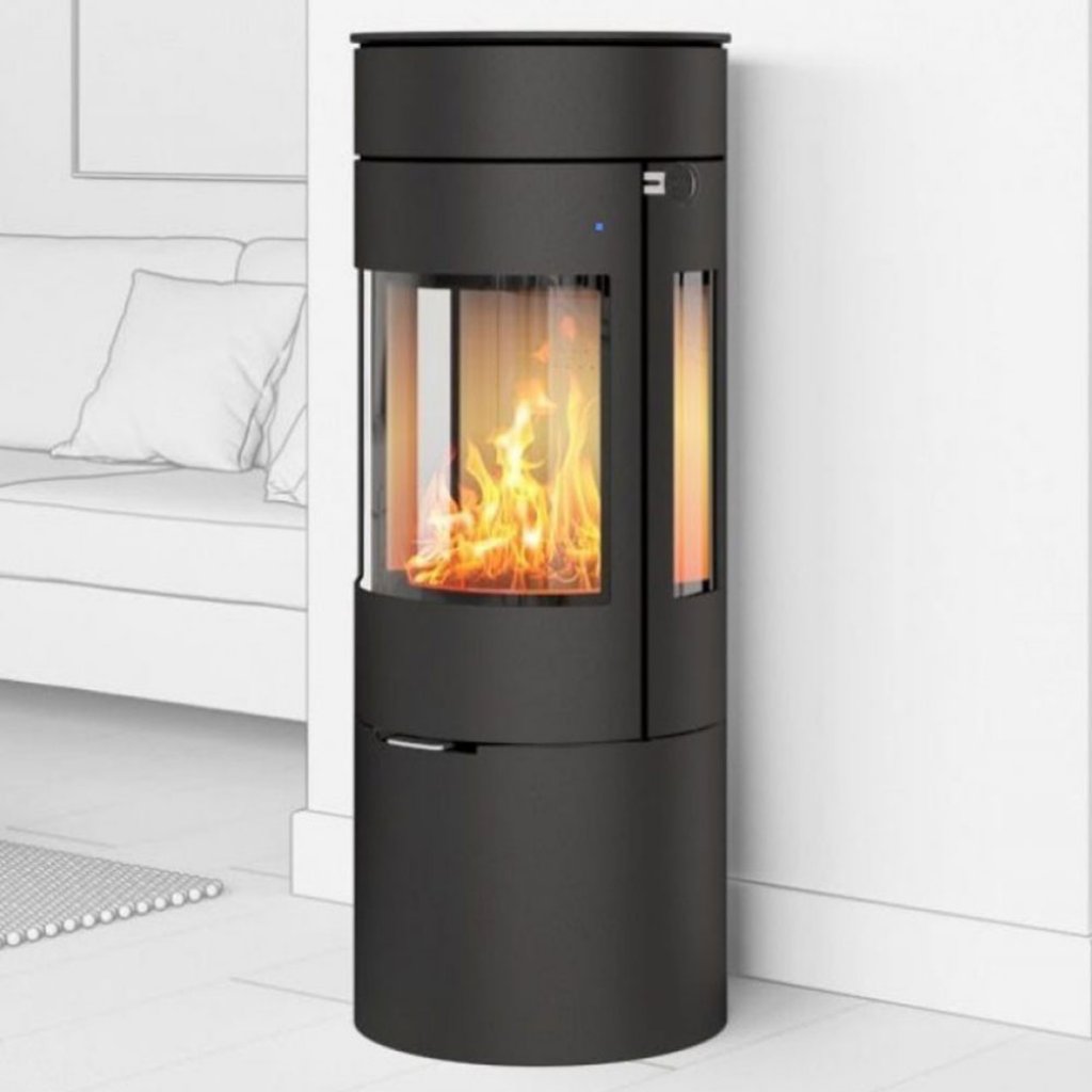 Rais Viva L 120 Classic Wood Burning Stove - Steel Framed Door with Glass Sides