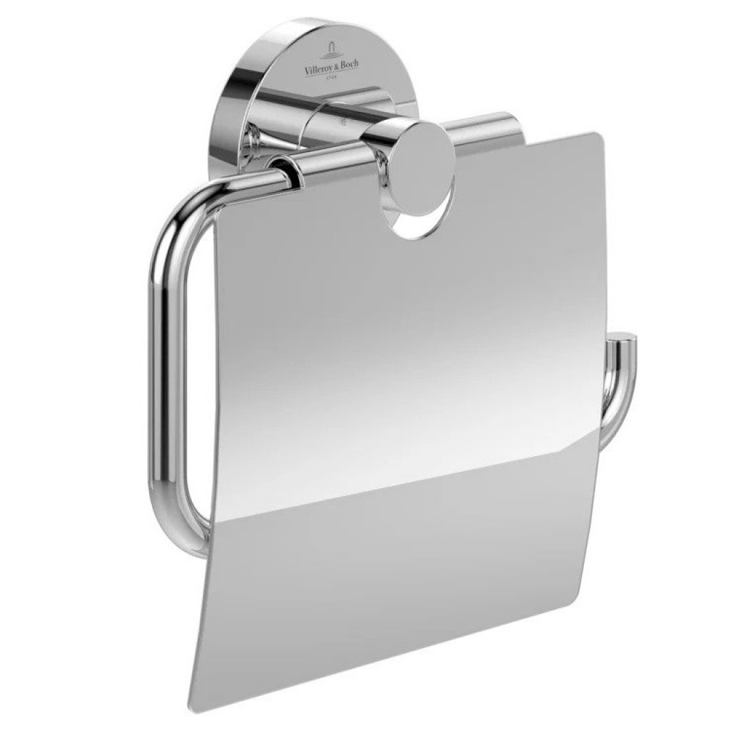 Villeroy & Boch Elements Tender Chrome Toilet Roll Holder With Cover