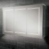 HIB Edge LED Demisiting Aluminium Mirrored Cabinet With Integrated Charging Sockets