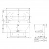 Villeroy & Boch Oberon 2.0 Back-To-Wall Quaryl Rectangular Duo bath, 1800 x 800 mm